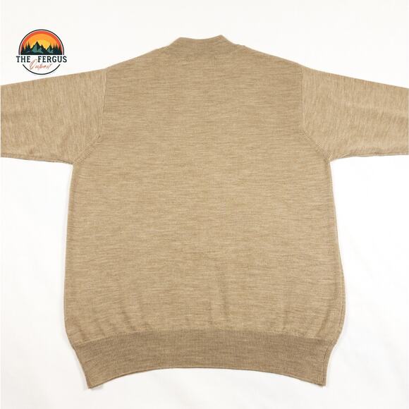Monte Carlo Magna Wool Mock Neck Beige Classic Casual Career Sweater 40 US - Picture 4 of 11